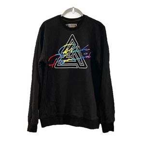 Black Pyramid Mens Sweatshirt Size M BLack Embroidered Fleece Crewneck